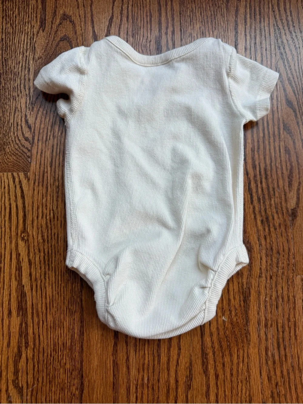 Hanna Andersson Cream Ribbed Onesie Bodysuit 0-3 Months